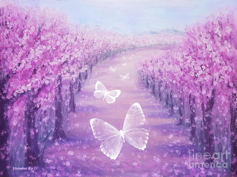 Butterflies field trip Painting by Yoonhee Ko