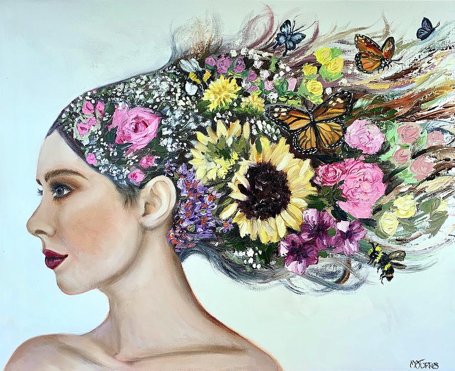 Flowers in Her Hair Painting by Melissa Torres