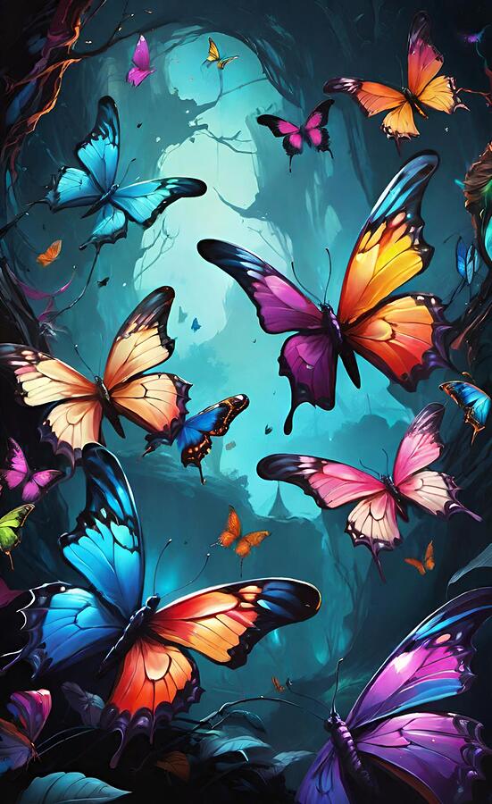 Fantasy Painting - Butterflies  by John Palliser