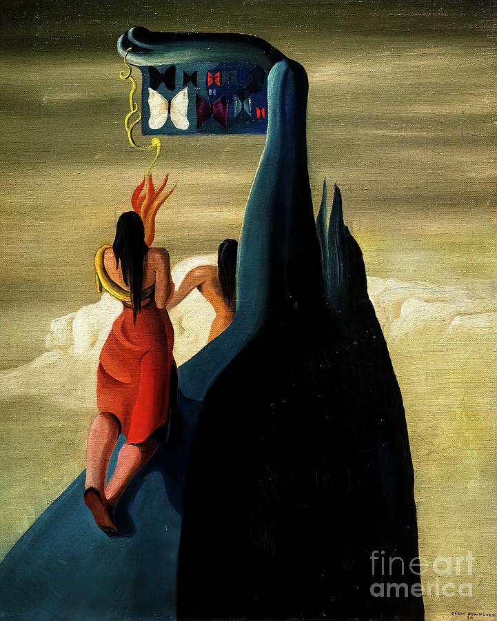 Butterflies Lost in the Mountains by Oscar Dominguez 1934 Painting by Oscar Dominguez