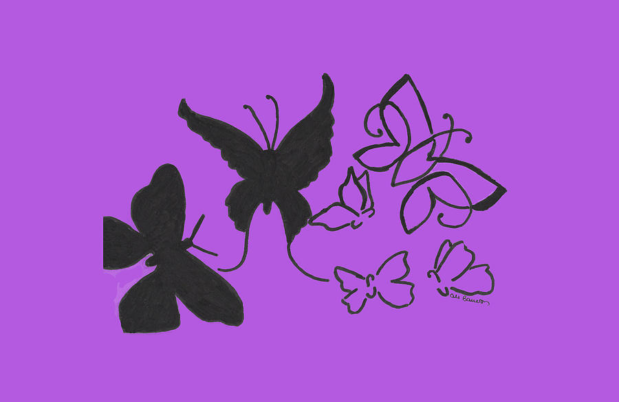 Butterflies with Transparent Background Drawing by Ali Baucom