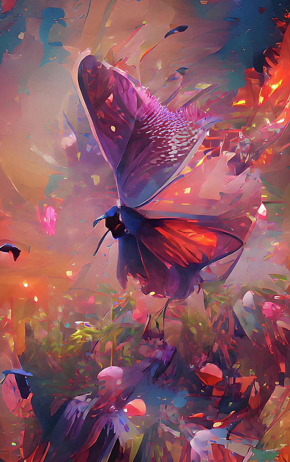 Butterfly Mixed Media - Butterfly Abstract Fantasy by Georgiana Romanovna