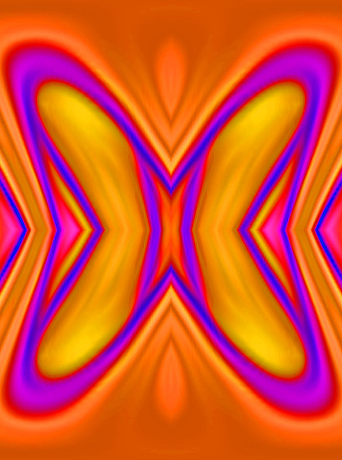 Butterfly Abstract Mango Digital Art by Ronald Mills