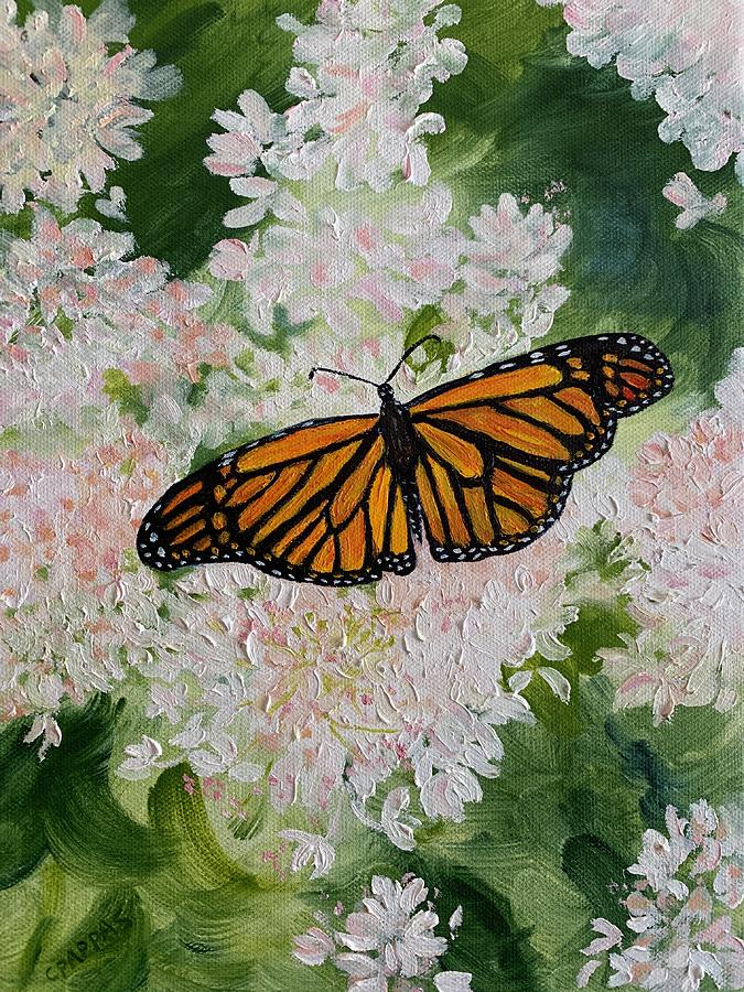 Butterfly and Hydrangeas Painting by Carlene Pappas - Fine Art America