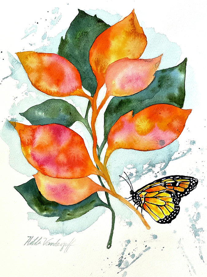 Butterfly And Leaves Painting