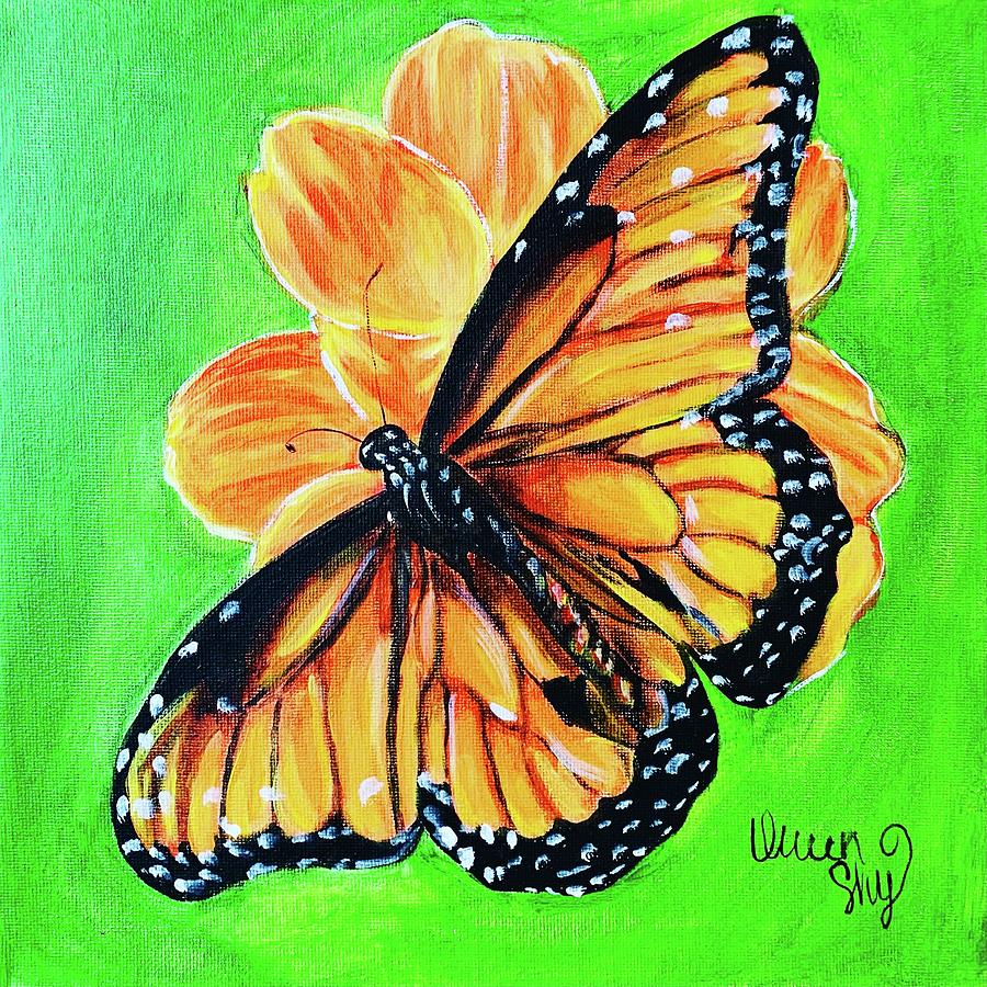 Butterfly And Orange Blossom Painting by Queen Gardner - Pixels