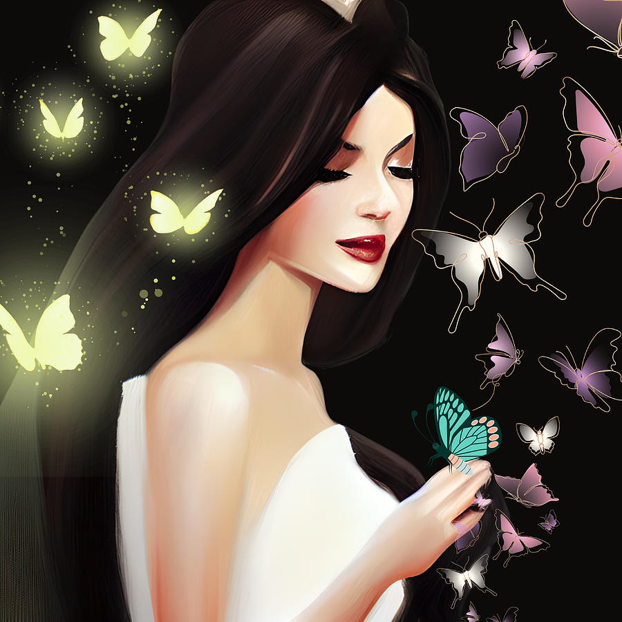 Butterfly angel Digital Art by Caterina Christakos