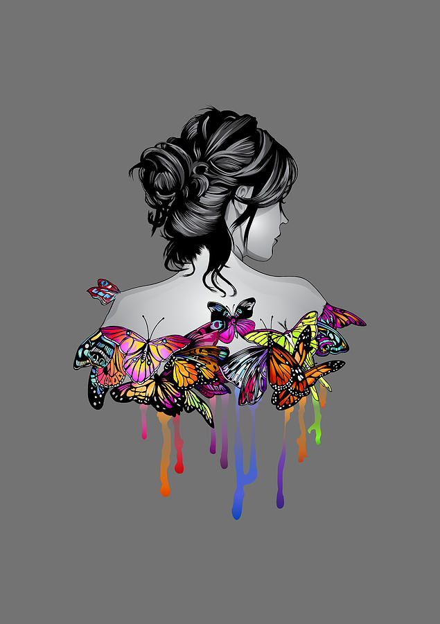 Butterfly Art Girl Digital Art by Naeem Zubairy - Fine Art America