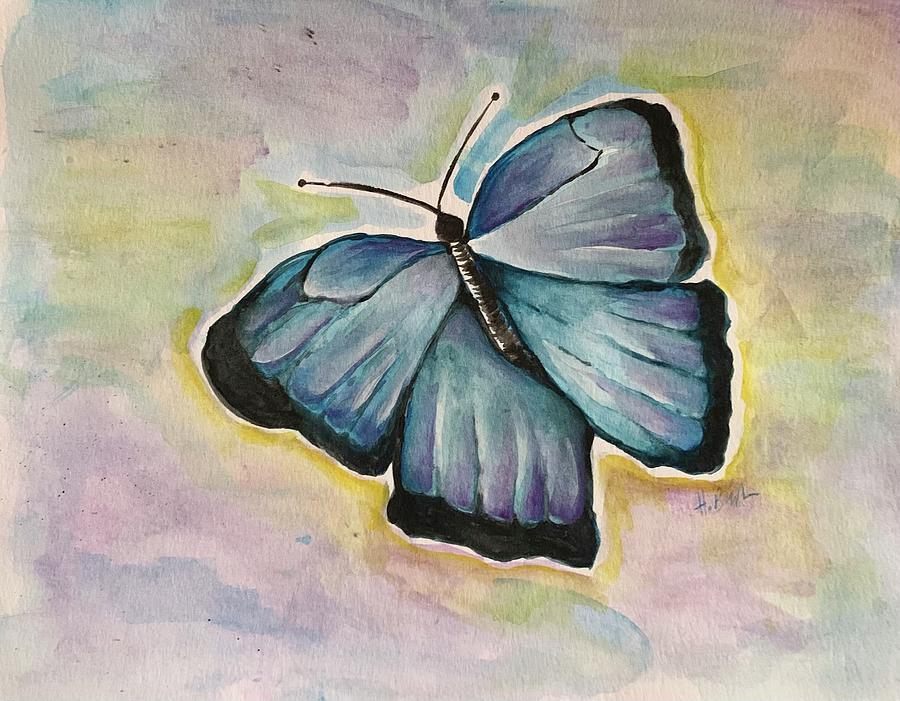 Butterfly In The Sky Painting by Helaine Bocker - Fine Art America