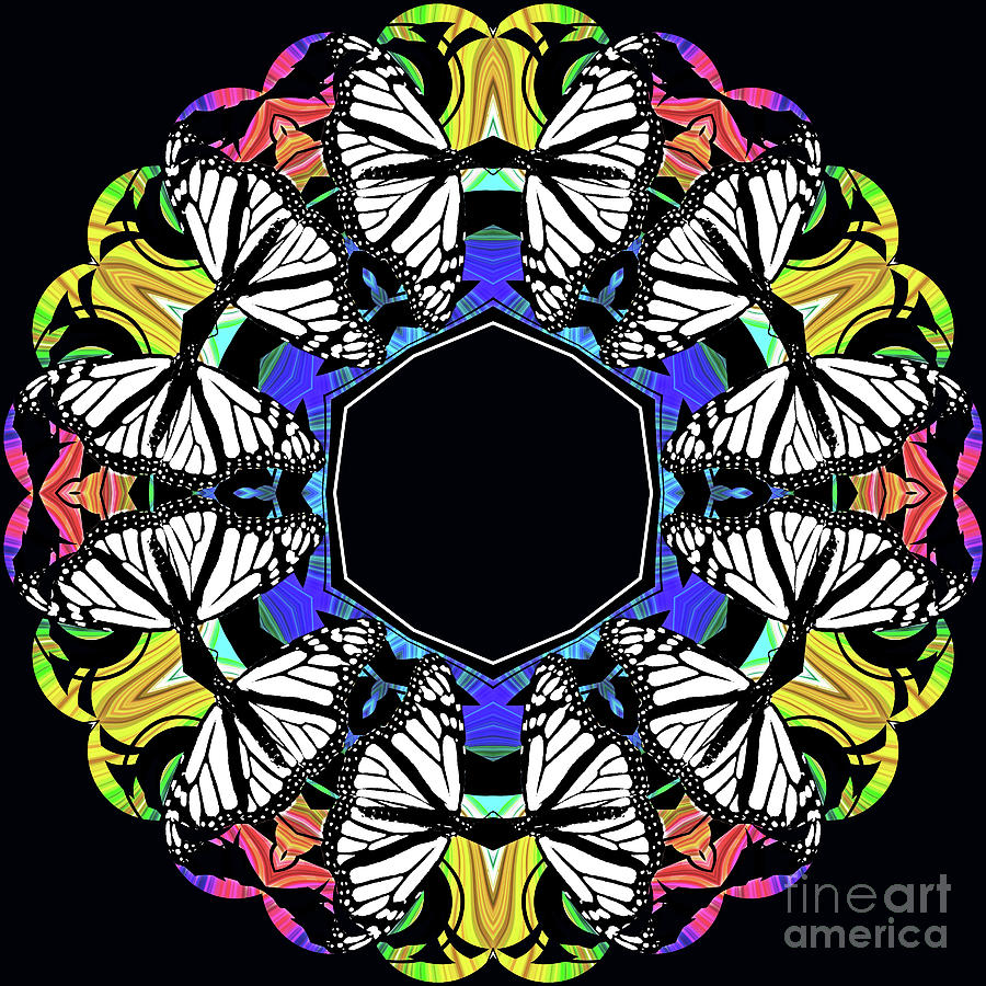 Butterfly Art Mandala Abstract Kaleidoscope  Digital Art by Carol F Austin