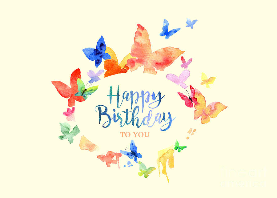 Butterfly Birthday Card Digital Art by Tina Uihlein