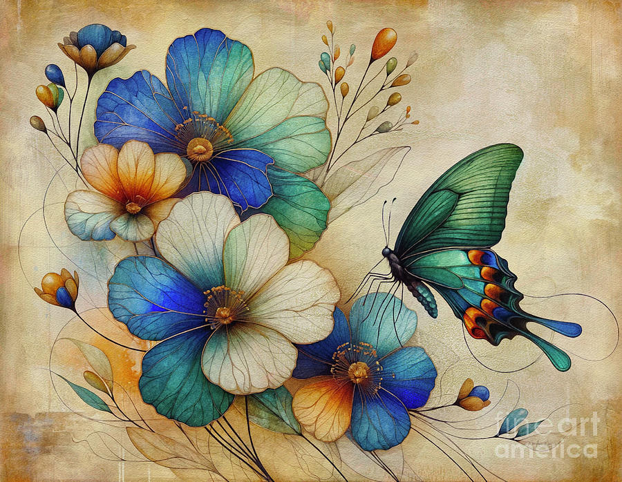 Butterfly Bouquet Painting by Maria Angelica Maira