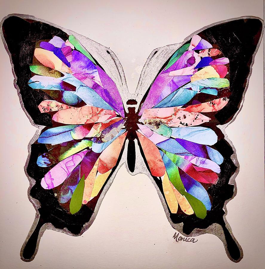 Butterfly Collage Mixed Media by Monica Lyles