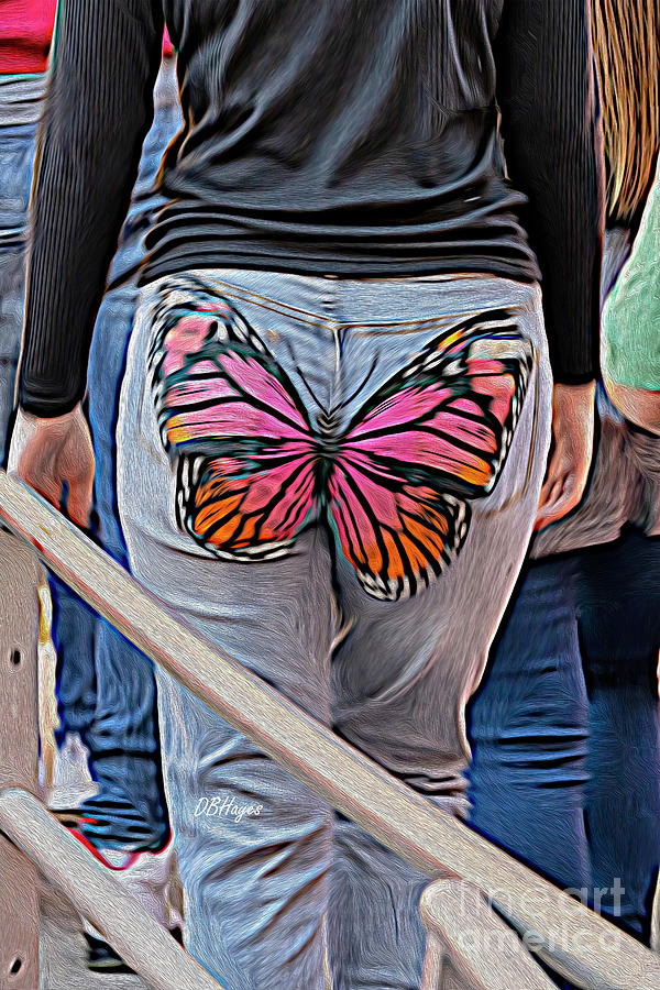 Butterfly Derriere Mixed Media by DB Hayes