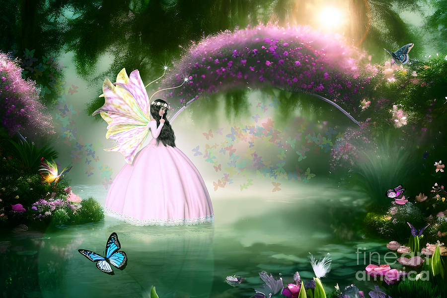 Fairy Digital Art - Butterfly Fairy  by Two Hivelys