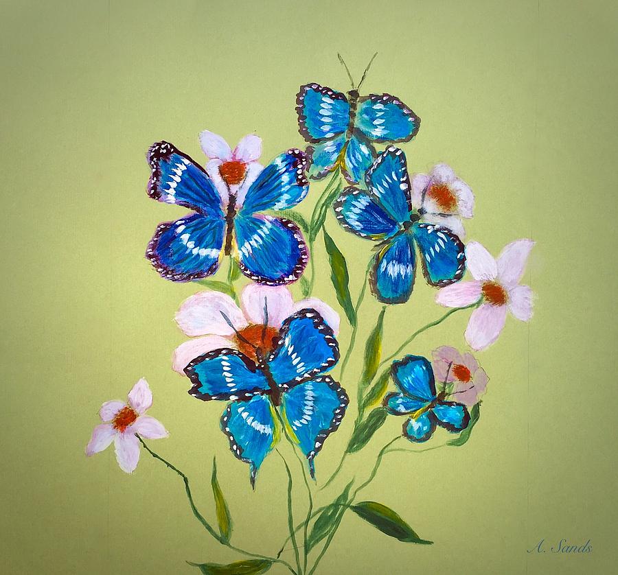 Butterfly Fantasy Painting by Anne Sands