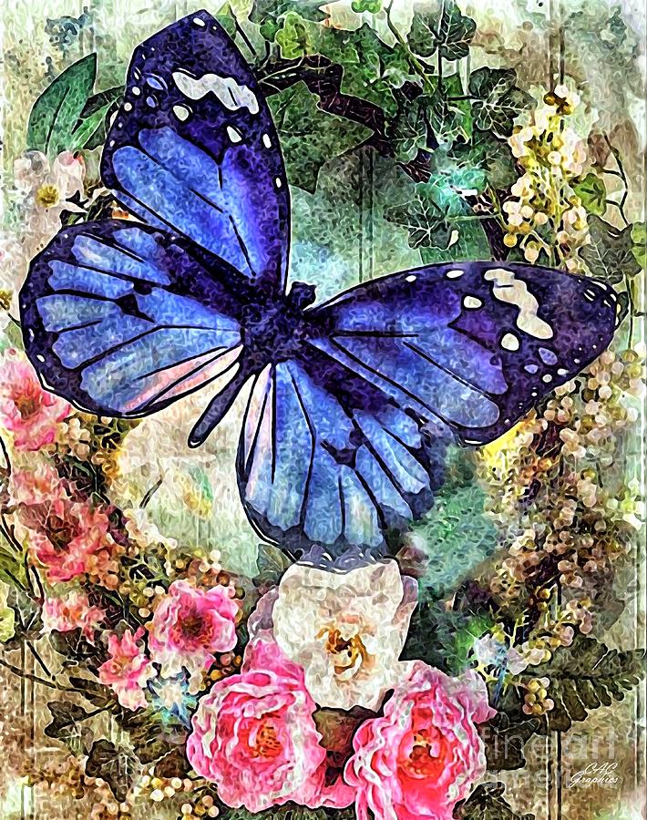 Butterfly Flowers Digital Art by CAC Graphics