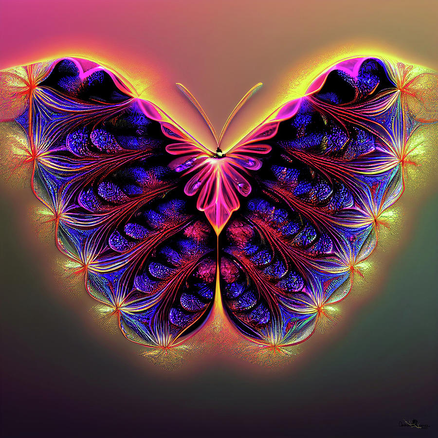 Butterfly Fractal 101 Digital Art By Andrea Lawrence - Fine Art America