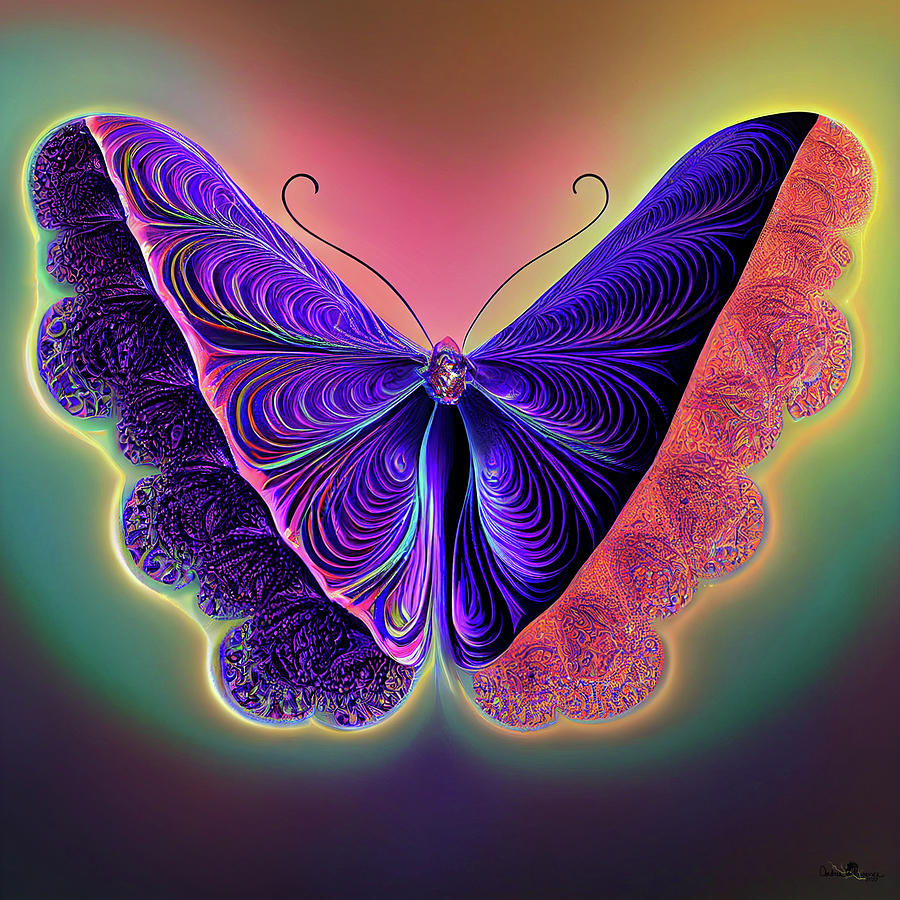 Butterfly Fractal Digital Art By Andrea Lawrence Fine Art America