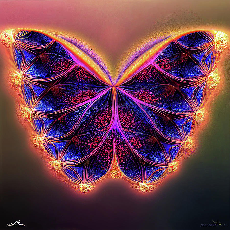 Butterfly Fractal Digital Art By Andrea Lawrence Fine Art America