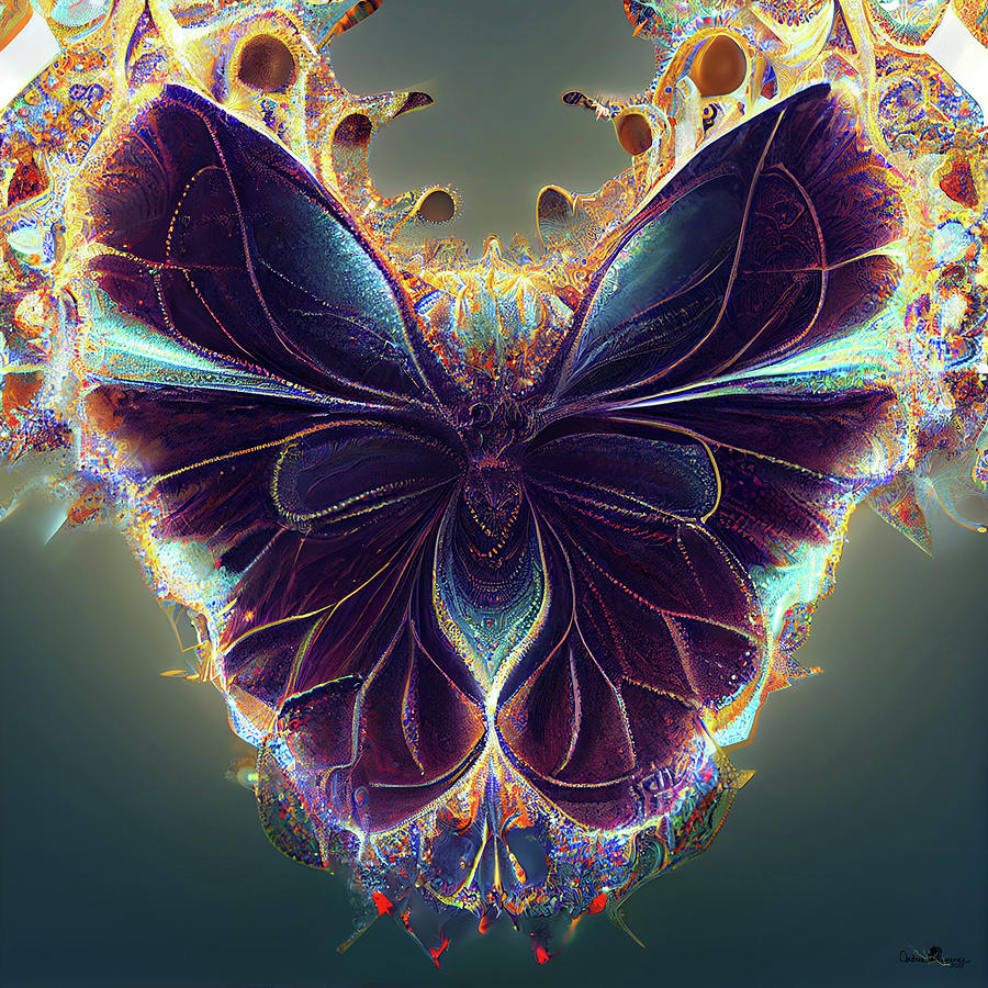 Butterfly Fractal Digital Art By Andrea Lawrence Fine Art America