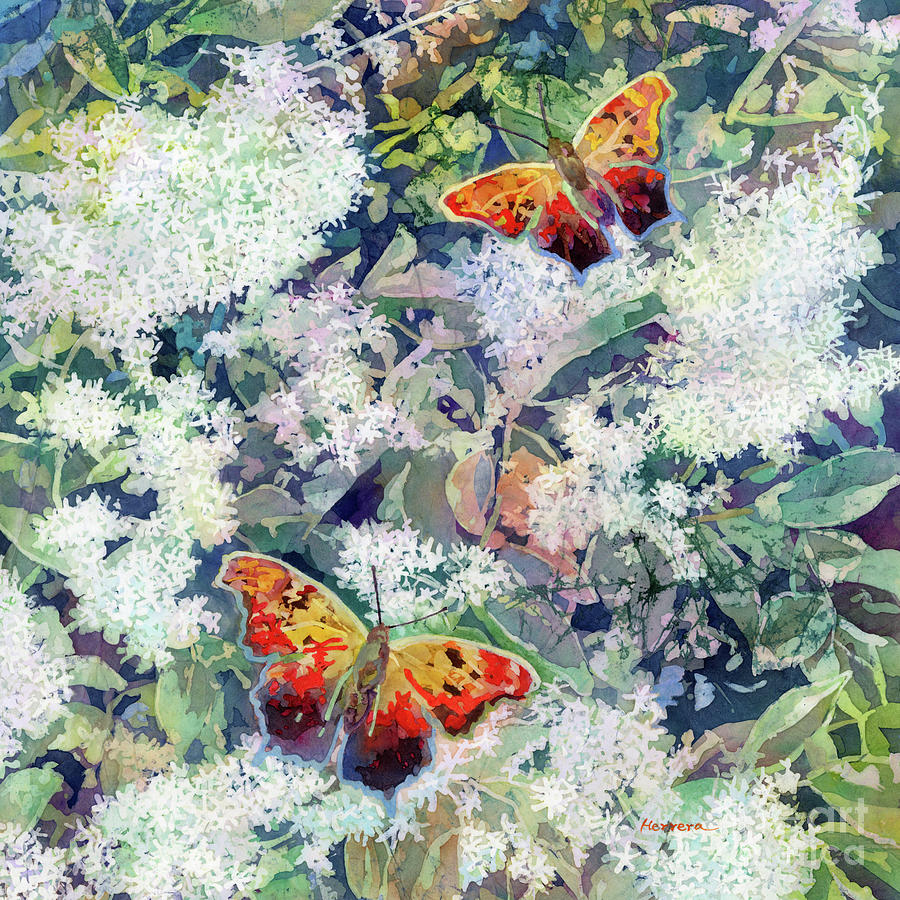 Butterfly Garden 2 - Eastern Comma Painting