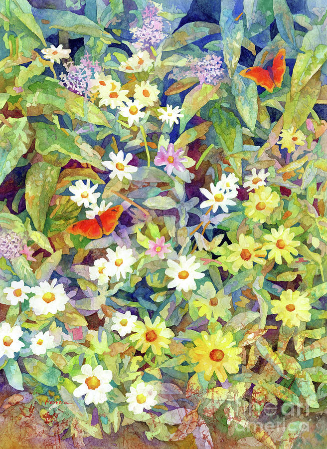Butterfly Garden-pastel Colors Painting