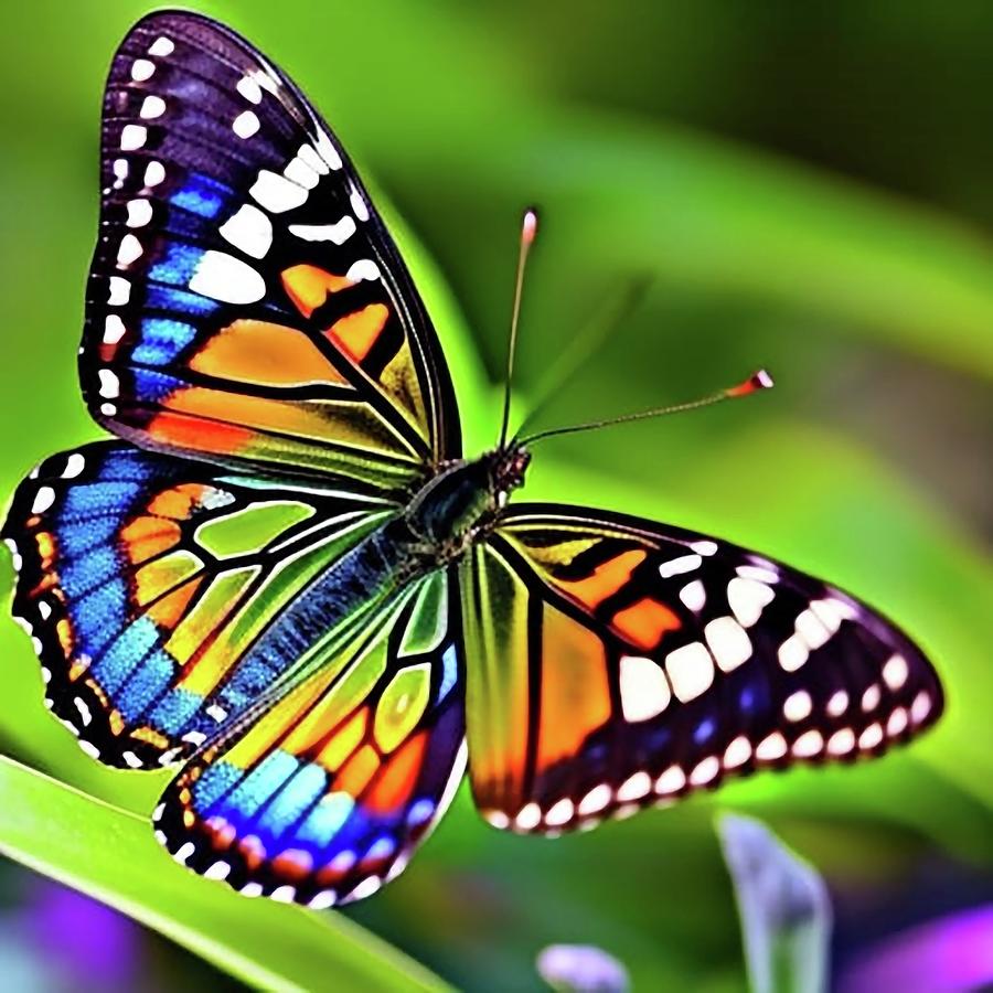 Butterfly Green Background Digital Art by Michael Perzel - Fine Art America