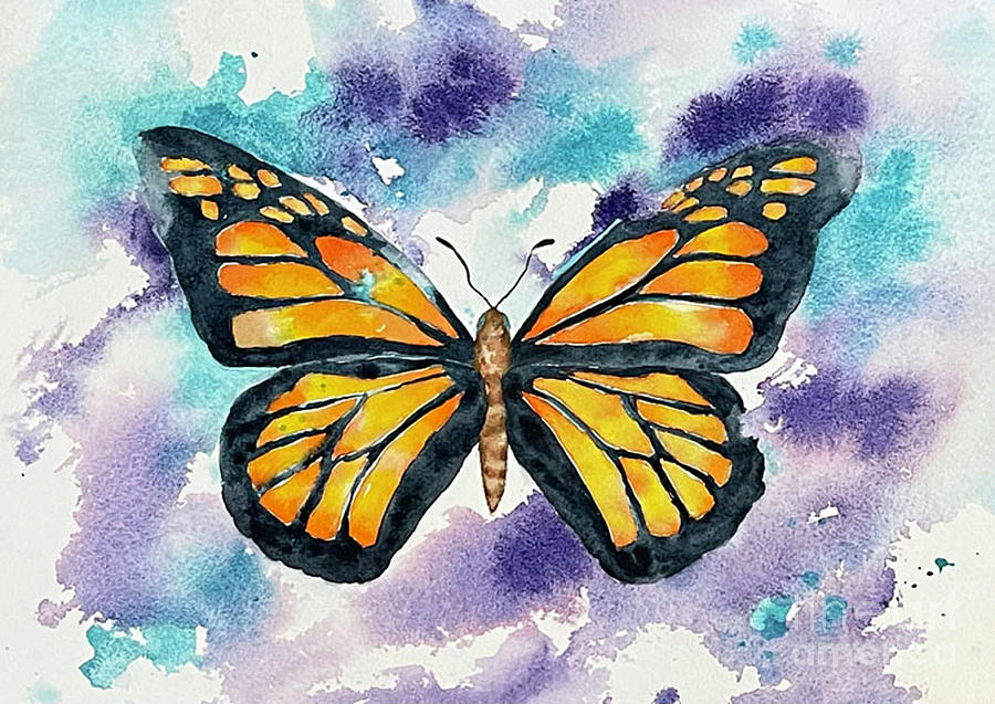 Butterfly Painting by Hilda Vandergriff