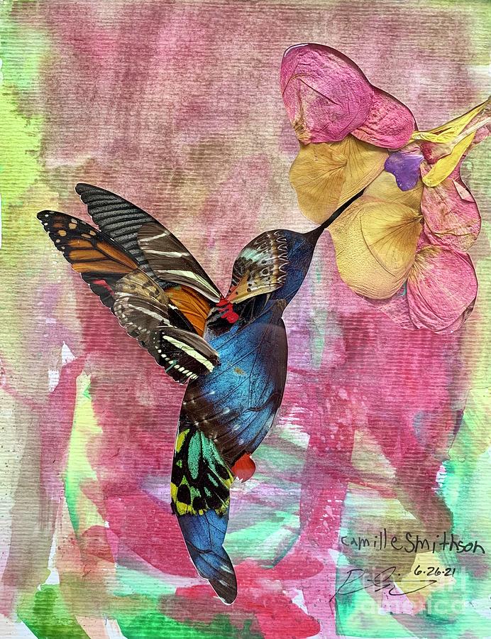 Butterfly Mixed Media - Butterfly Hummingbird Kid Collab by Ryan Smithson Butterfly Mixed Media - Butterfly Hummingbird Kid Collab by Ryan Smithson