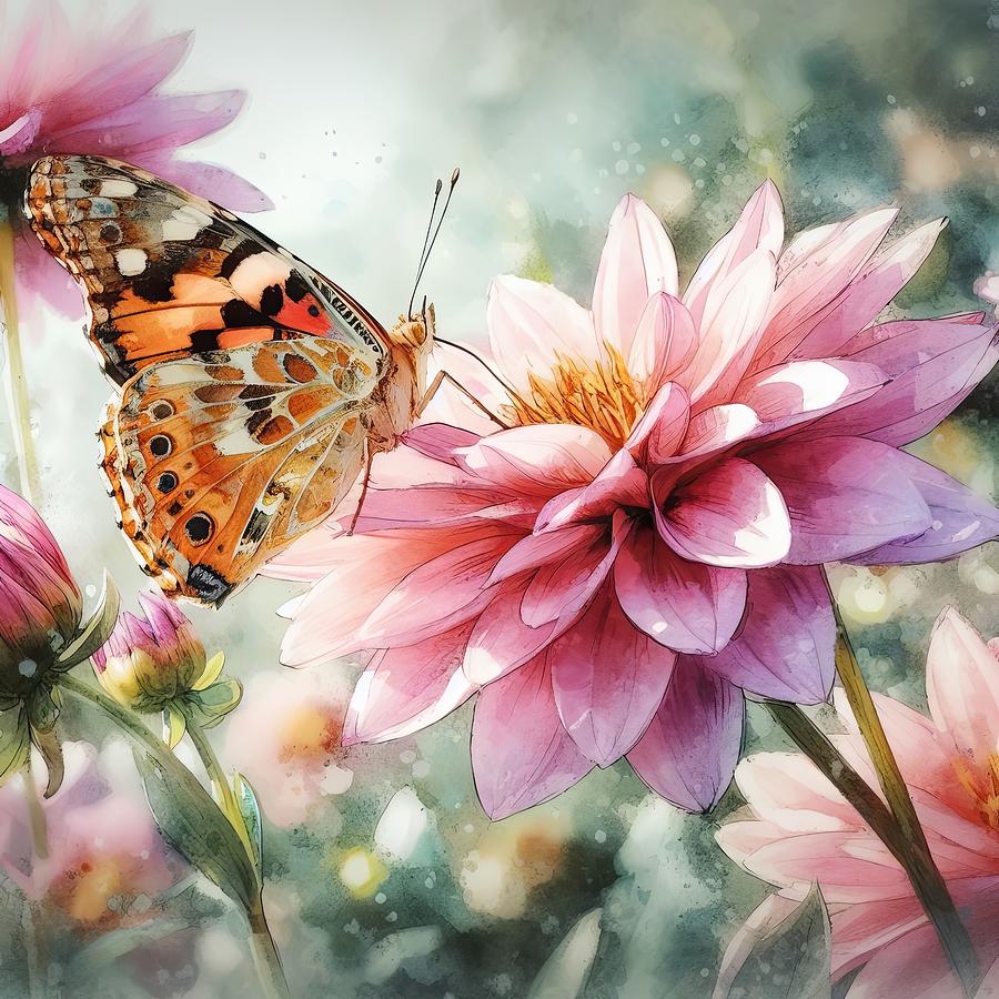Butterfly in the Garden Digital Art by Kim Hojnacki