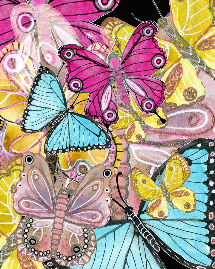 Butterfly Jumble Painting by Blenda Studio