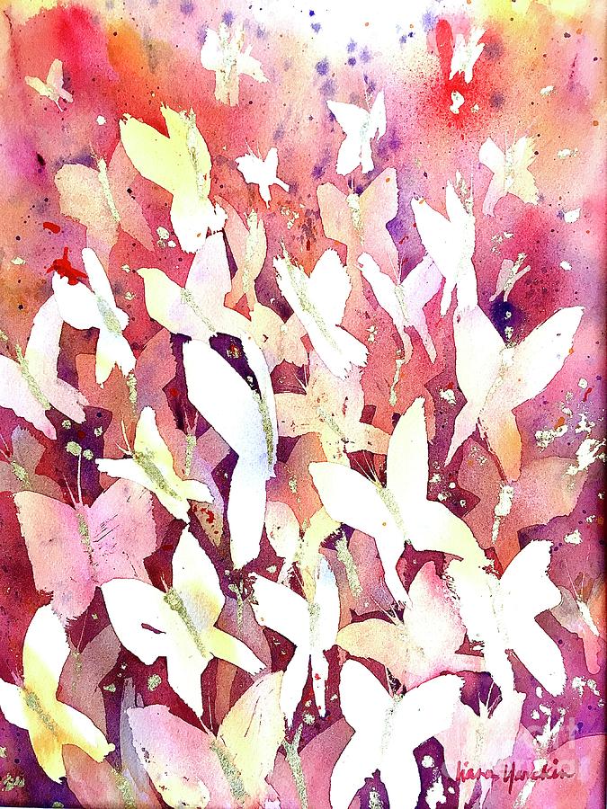 Butterfly Kaliedoscope-Golden Fall Painting by Liana Yarckin