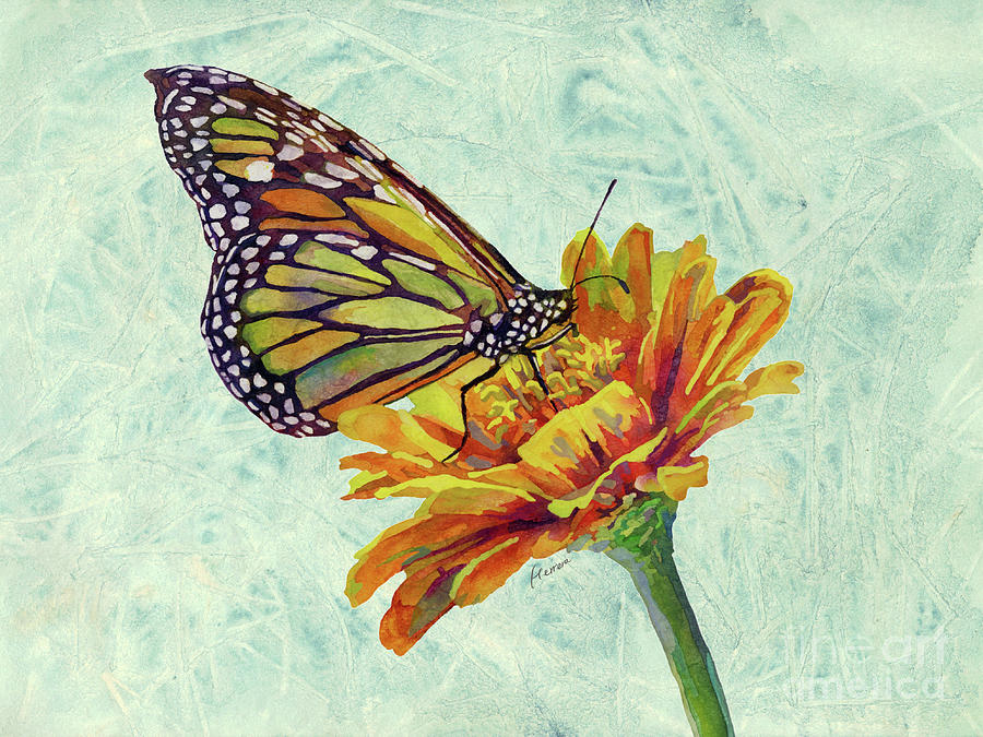 Butterfly Kiss On Green Painting