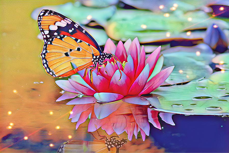 Butterfly Lotus  Digital Art by Karen Buford