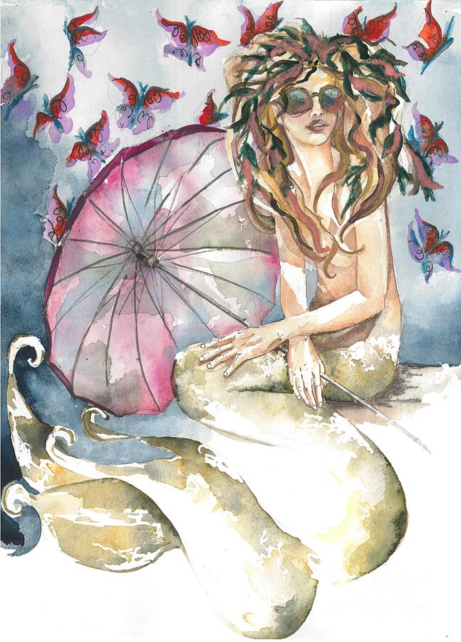 Butterfly Mermaid Painting by Norah Daily
