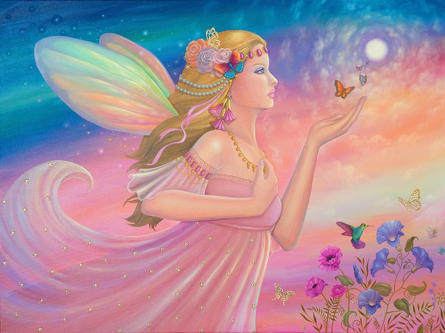 Fairy Painting - Butterfly Moon by B K Lusk