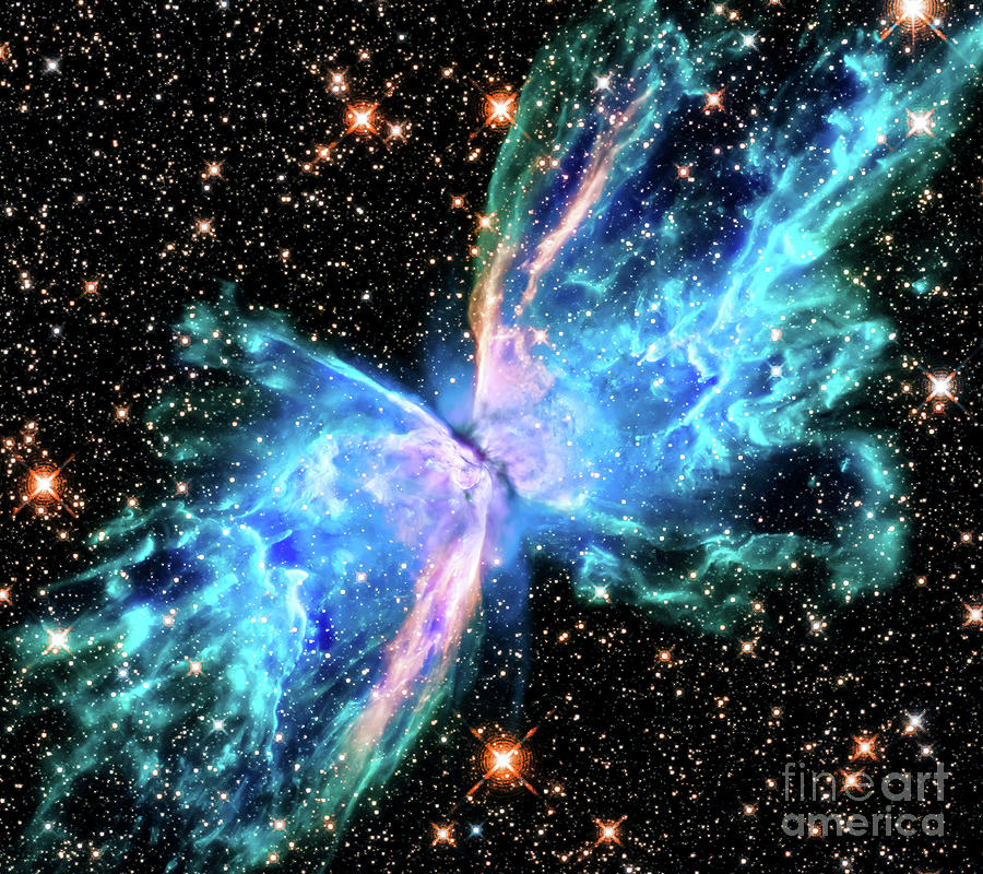 Butterfly Nebula Ngc 6302 In Ultraviolet Light Photograph By Nasa 1174