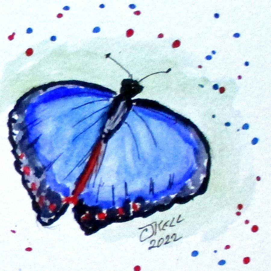 Butterfly No4 Painting by Clyde J Kell