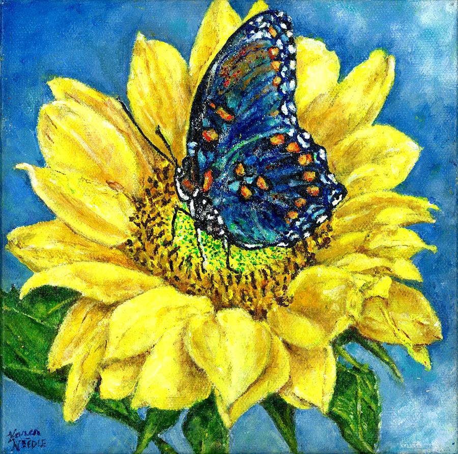 Butterfly of peace Painting by Karen Needle