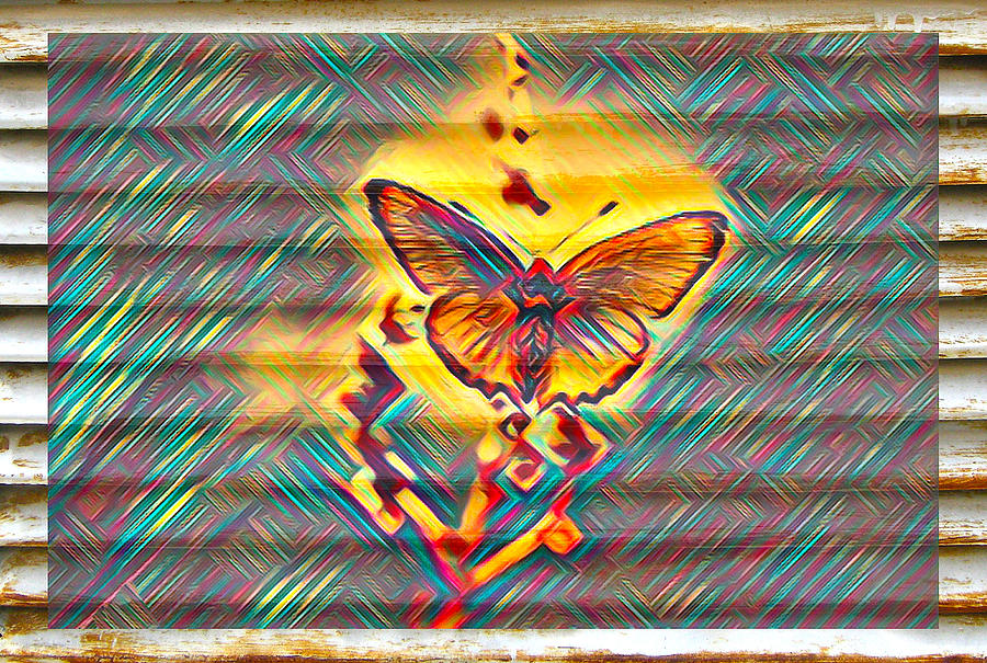 Butterfly On Covering Digital Art by Steven Parker