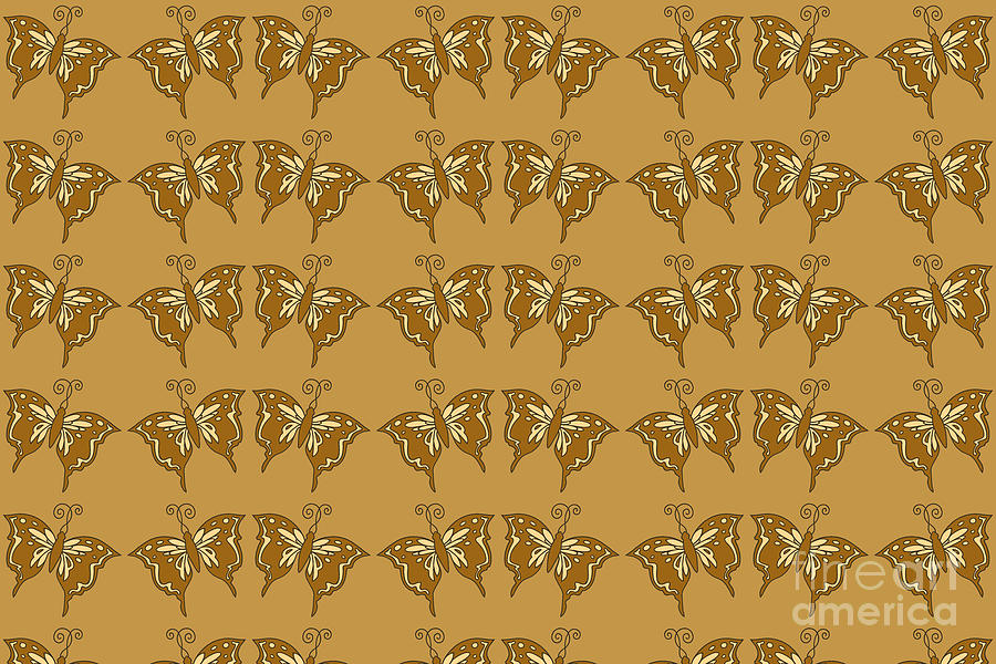Butterfly Drawing - Butterfly pattern brown by Heidi De Leeuw