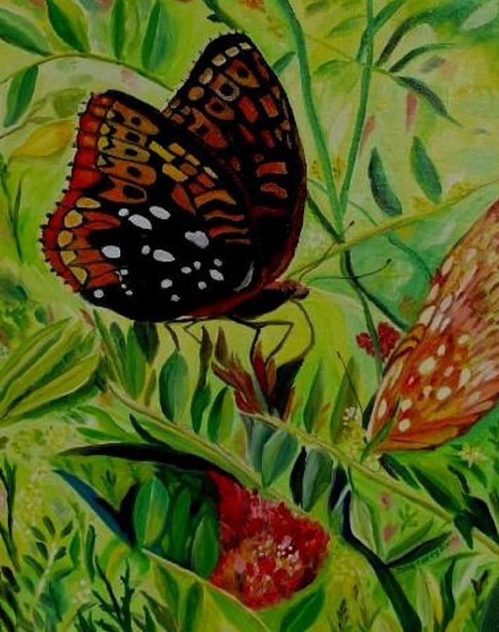 Butterfly Painting - Butterfly Rest Stop by Julie Brugh Riffey
