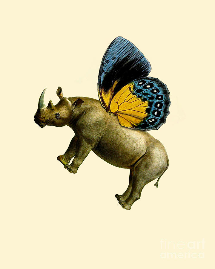 Butterfly Digital Art - Butterfly Rhinoceros by Madame Memento