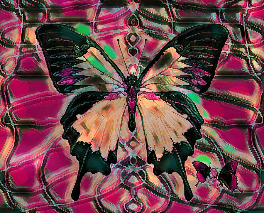 Butterfly Swallowtail Pink Spectacular Digital Art by Joan Stratton