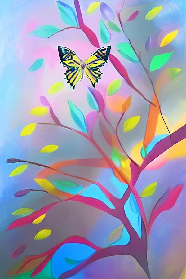 Butterfly Tree 2 Digital Art by Terry Hi Fine Art America