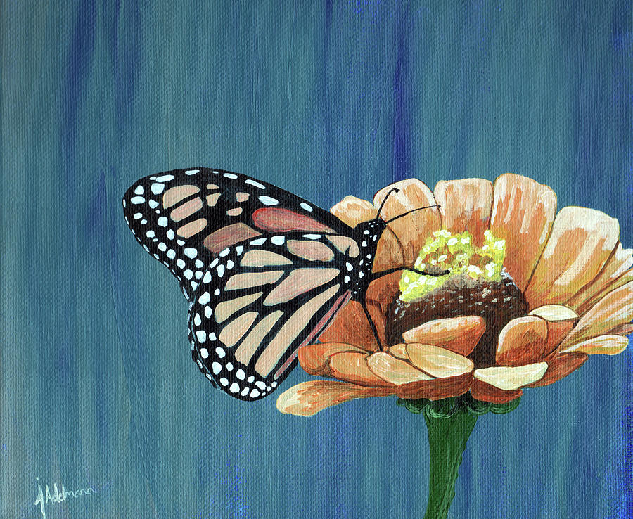 Butterfly Visits Painting by Jessie Adelmann