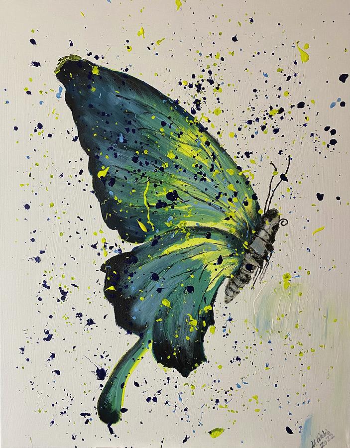 Butterfly Visits1 Painting by Michelle Webb - Fine Art America