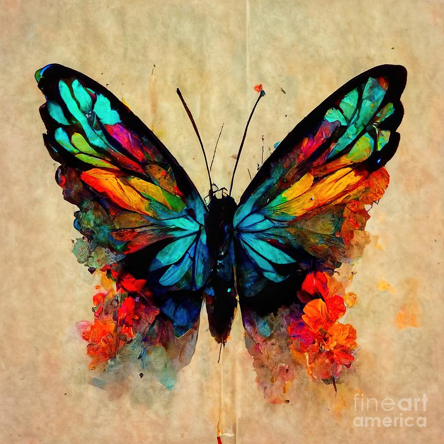 Butterfly Watercolor Mixed Media by John DeGaetano