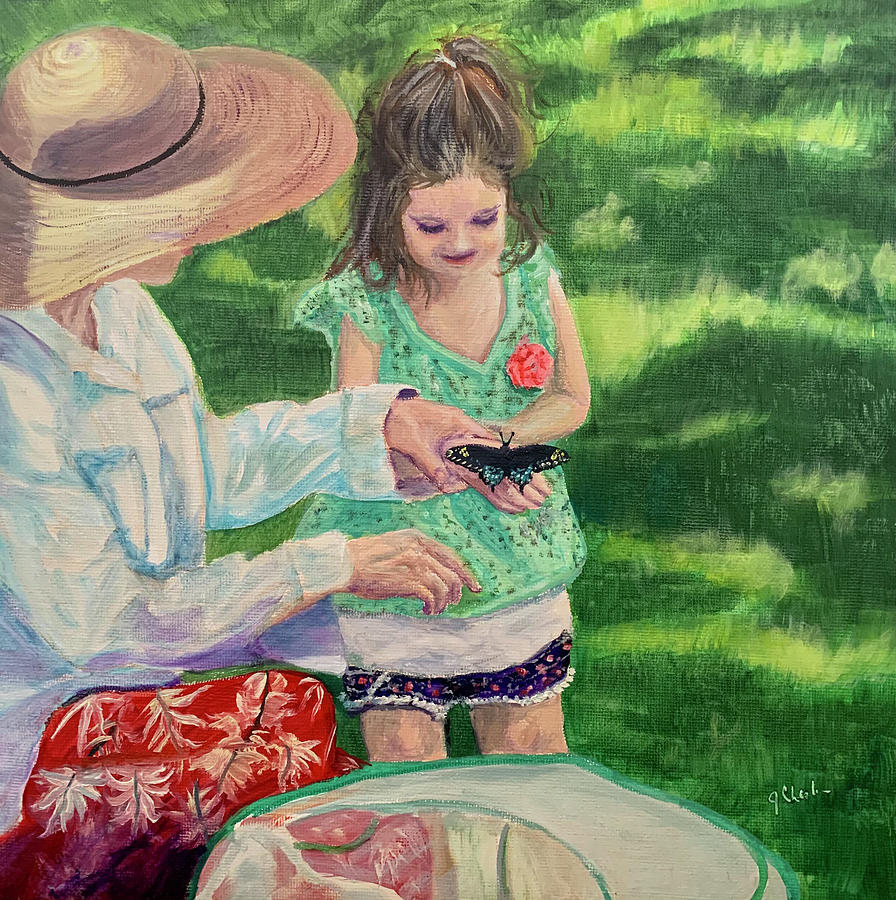 Butterfly Whisperer in Training Painting by Jan Chesler